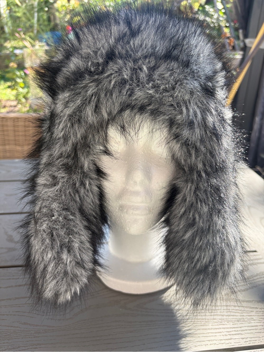 Mango Silver-Gray Faux Fur Trapper Hat